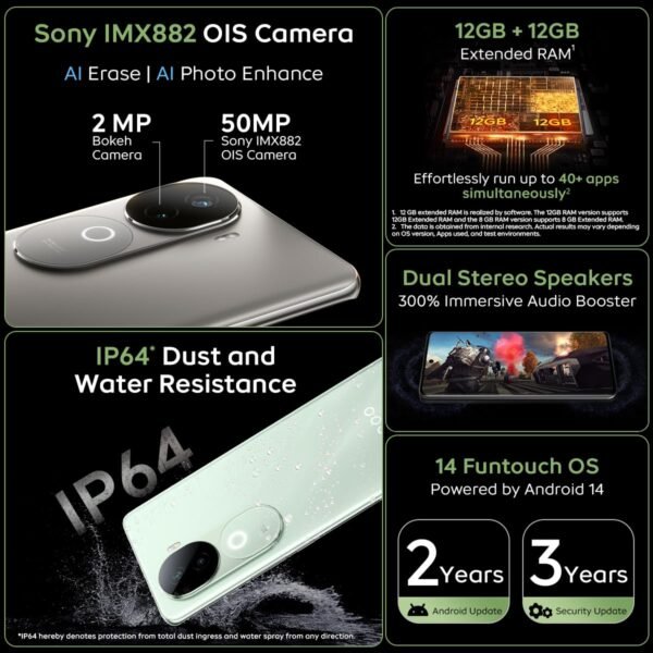 iQOO Z9s 5G (Onyx Green, 8GB RAM, 256GB Storage) | 120 Hz 3D Curved AMOLED Display | 5500 mAh Ultra-Thin Battery | Dimesity 7300 5G Processor | Sony IMX882 OIS Camera with Aura Light - Image 4